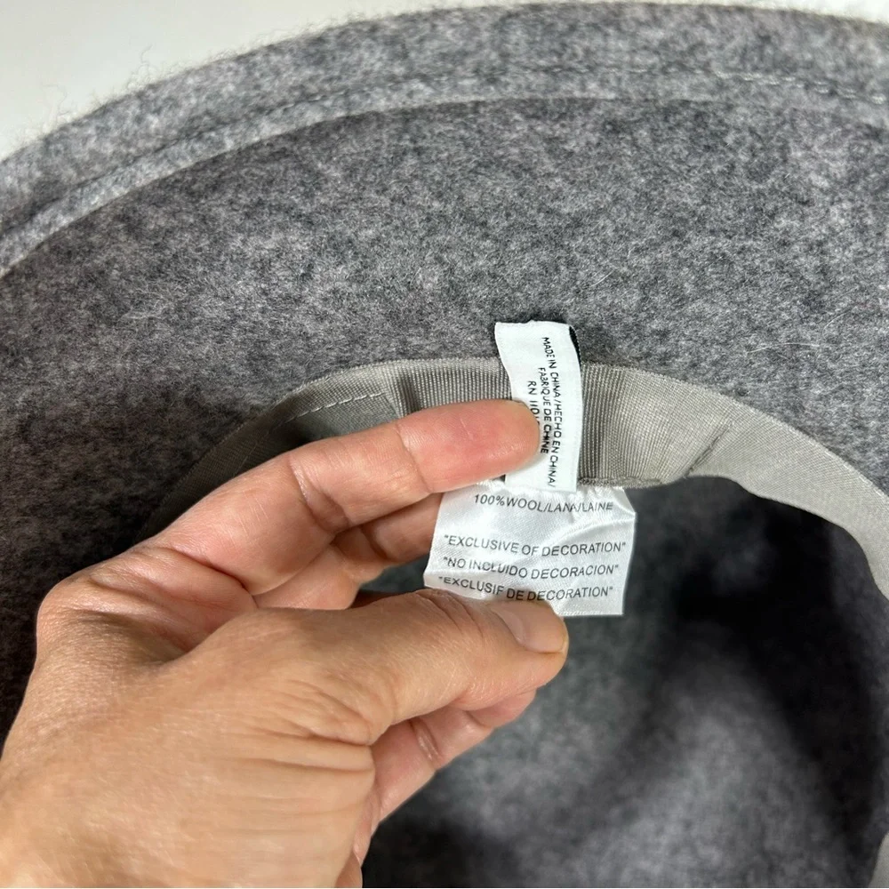 Nine‎ West Wool Gray Classic Vintage Inspired Cloche Bucket Hat One Size